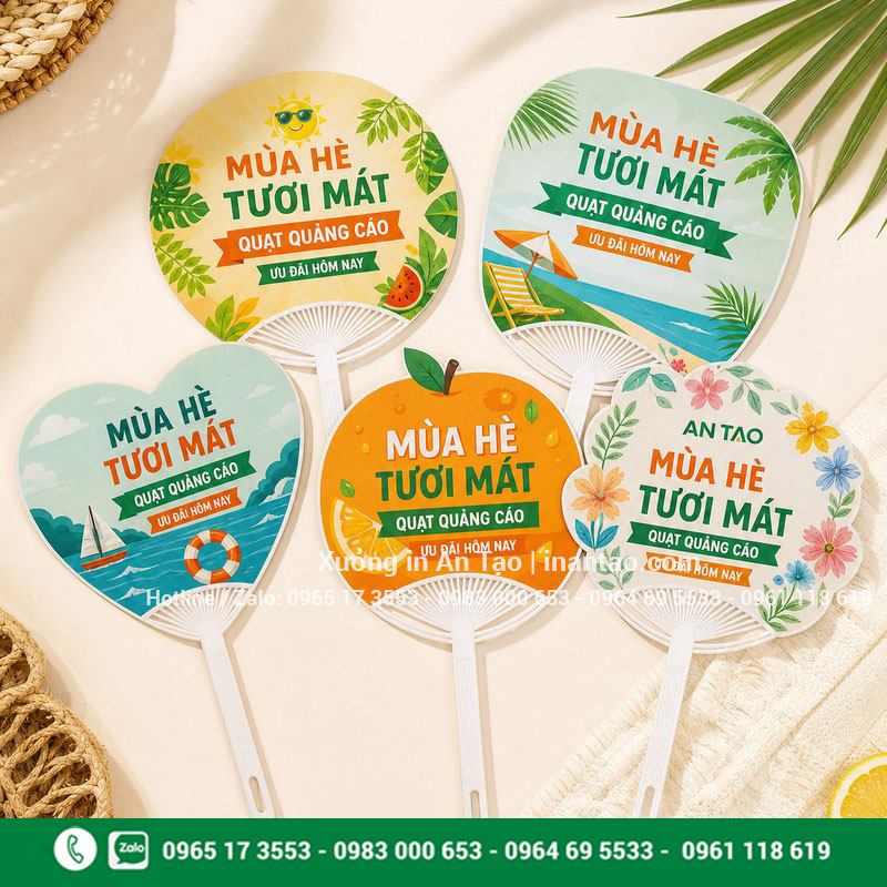 In quạt theo yêu cầu tại intuigiayhcm.com In quạt theo yêu cầu với nhiều kiểu dáng và thiết kế quảng cáo