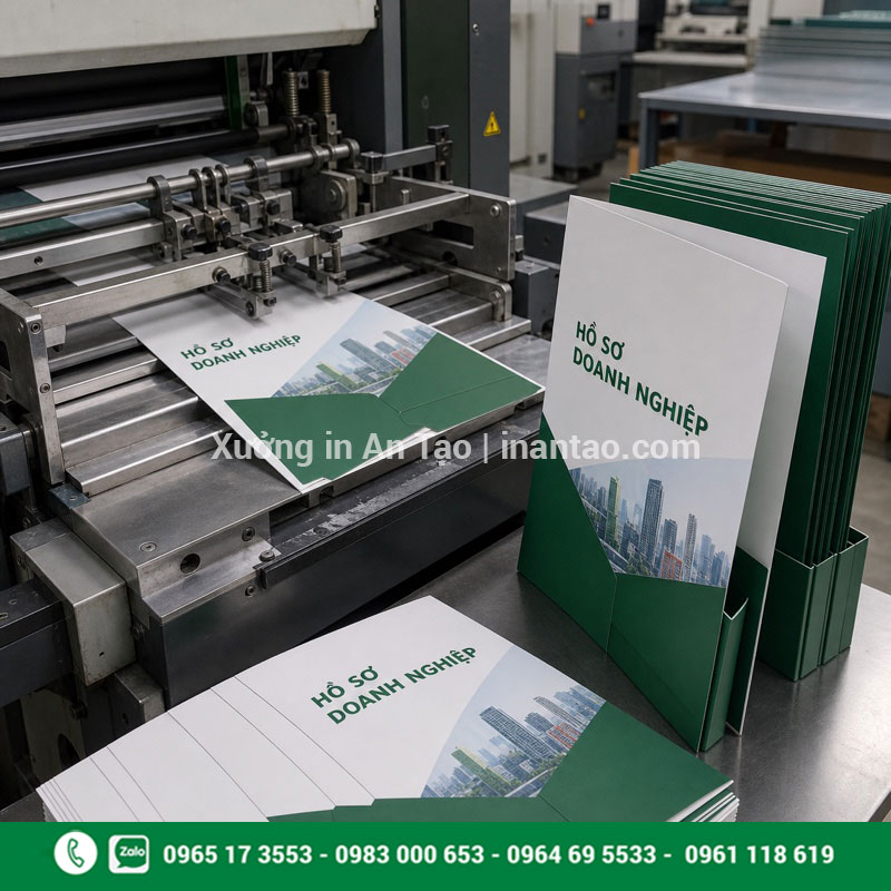 Quy trình sản xuất folder bìa kẹp hồ sơ Quy trình in folder bế cấn gấp và hoàn thiện tại xưởng
