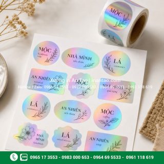 Tem 7 màu, in theo yêu cầu, đẹp và bám chắc