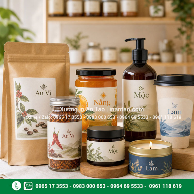 Ứng dụng in tem nhãn trên nhiều loại bao bì Ứng dụng in tem nhãn cho thực phẩm mỹ phẩm đồ uống và hàng thủ công