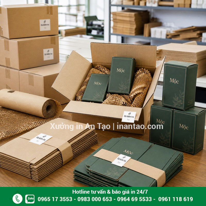 Đóng gói và giao hộp giấy tại TP.HCM Đóng gói hộp giấy thành phẩm để giao hàng