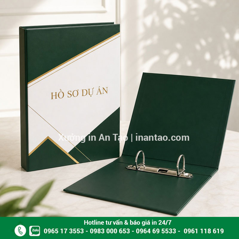 In bìa còng theo yêu cầu tại intuigiayhcm.com Mẫu in bìa còng theo yêu cầu màu xanh trắng đã hoàn thiện
