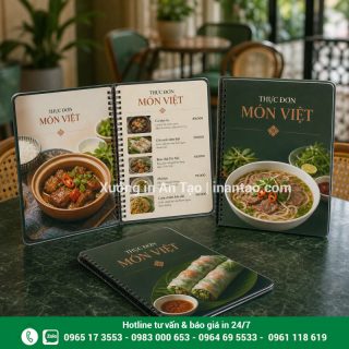 In menu nhựa PVC chống nước, bền đẹp tại TP.HCM