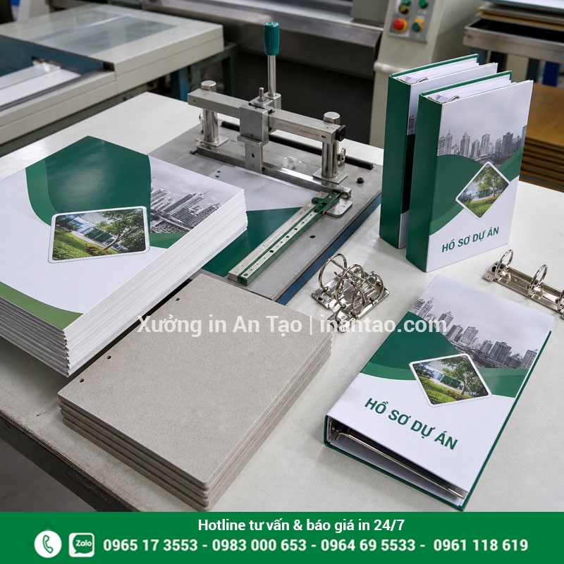 Quy trình sản xuất bìa còng tại xưởng Quy trình sản xuất bìa còng từ giấy in cốt bìa đến lắp còng